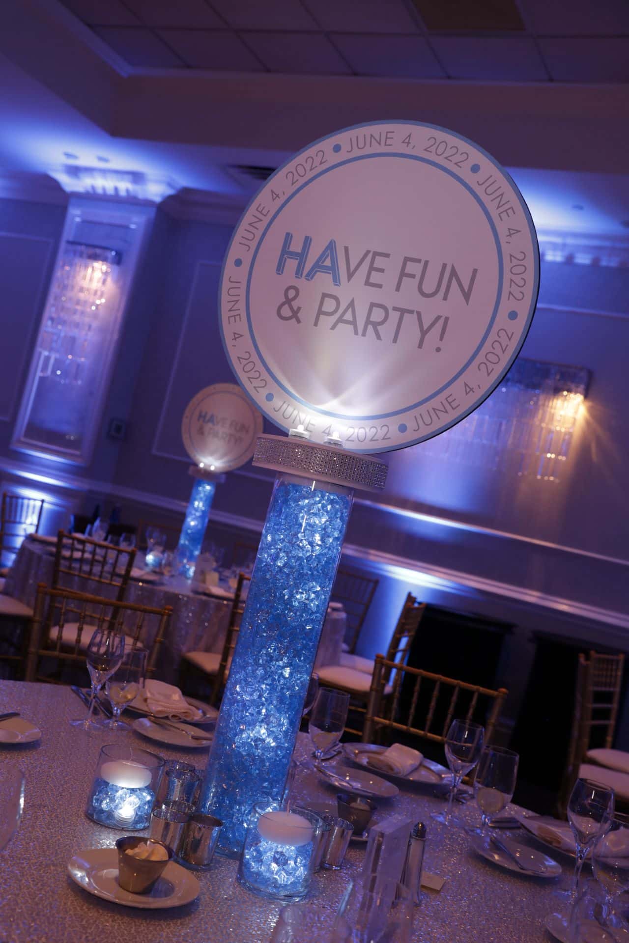 LED Bat Mitzvah Centerpiece with Custom Logo