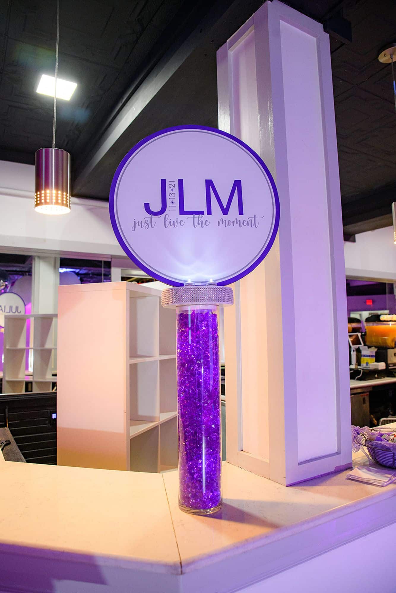 LED Bat Mitzvah Centerpiece with Custom Logo