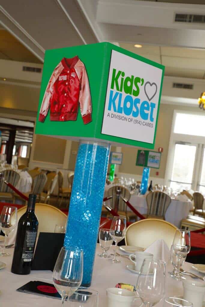 Custom Cube on LED Vase Centerpiece for Charity Event