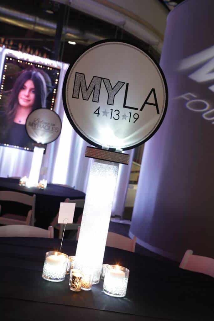 LED Logo Centerpiece for Club Themed Bat Mitzvah