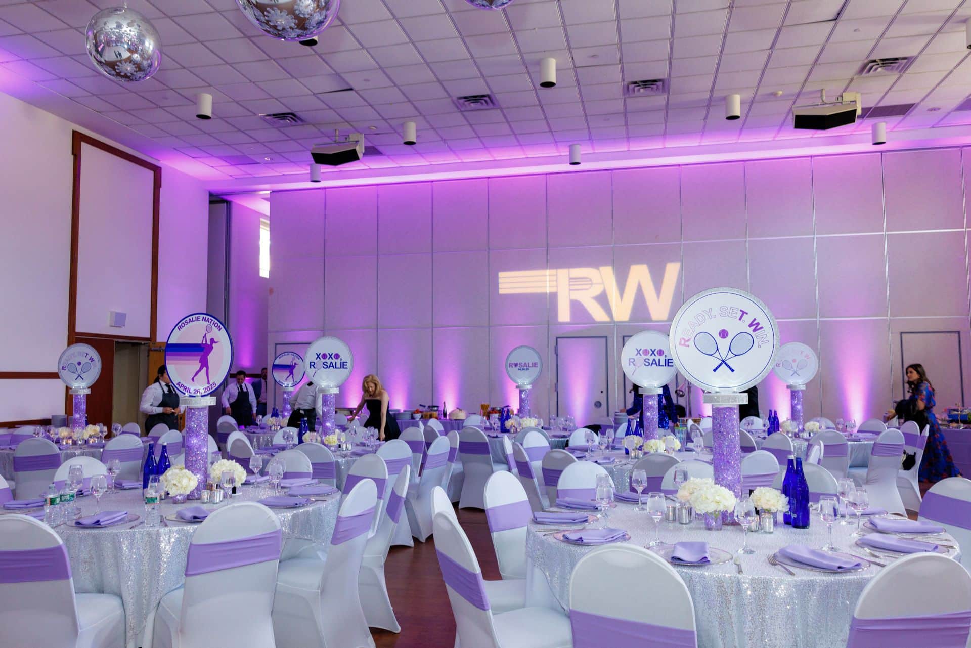 Purple LED Aqua Gems for Bat Mitzvah