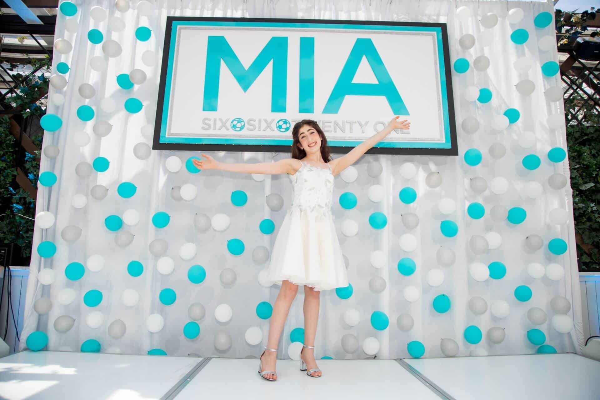 Custom Backdrop on Balloon Bubble Wall with Logo for Bat Mitzvah