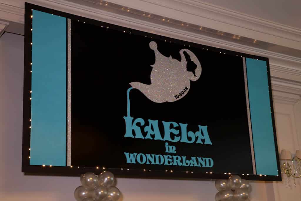 Alice In Wonderland Backdrop with Custom Logo