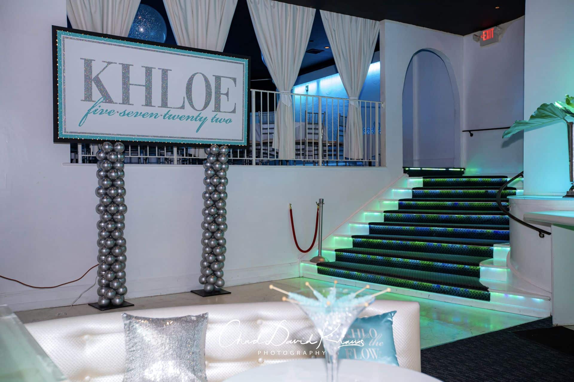 Bat Mitzvah Backdrop with Custom Logo and Lights at the Coliseum, White Plains