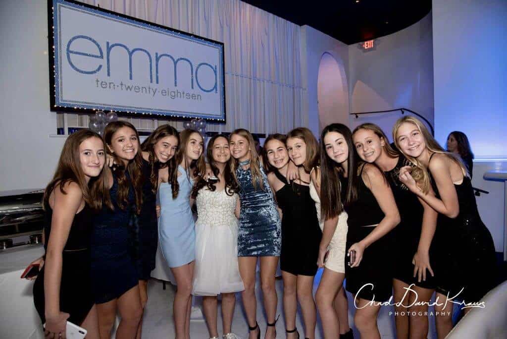 Bat Mitzvah Backdrop with Glittered Name and Lights at Coliseum, White Plains