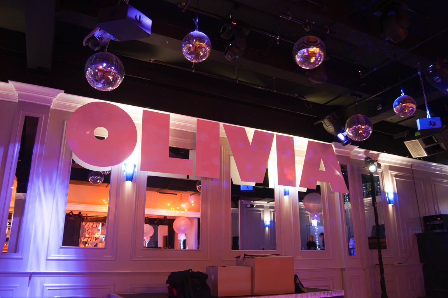 Club Themed Bat Mitzvah Name Backdrop