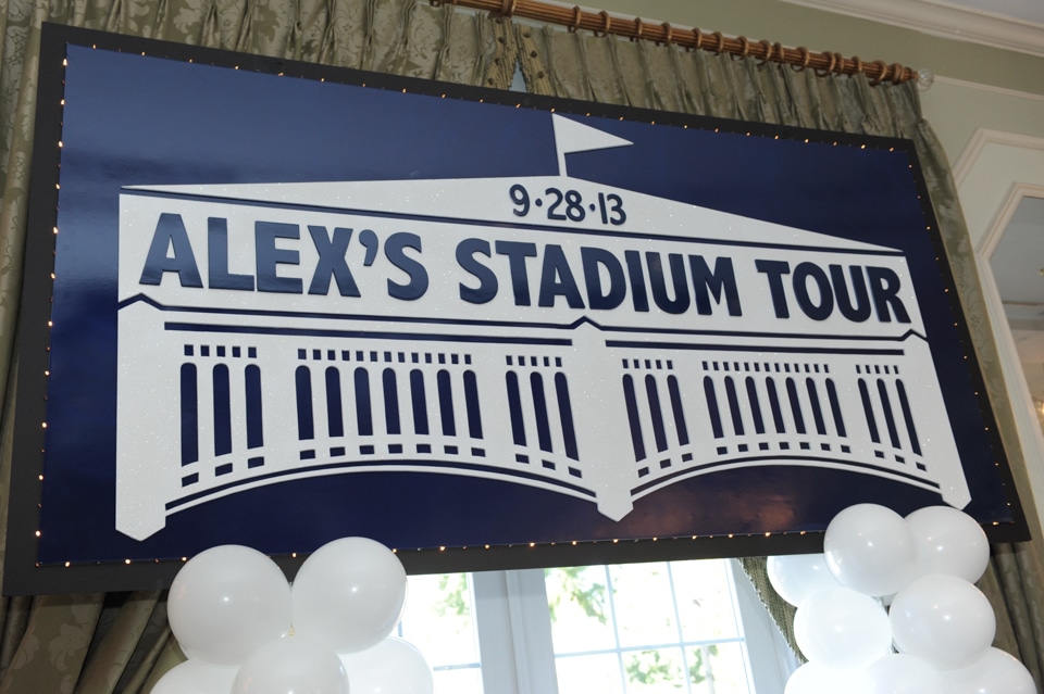 Baseball Stadium Themed Bar Mitzvah Sign with Lights