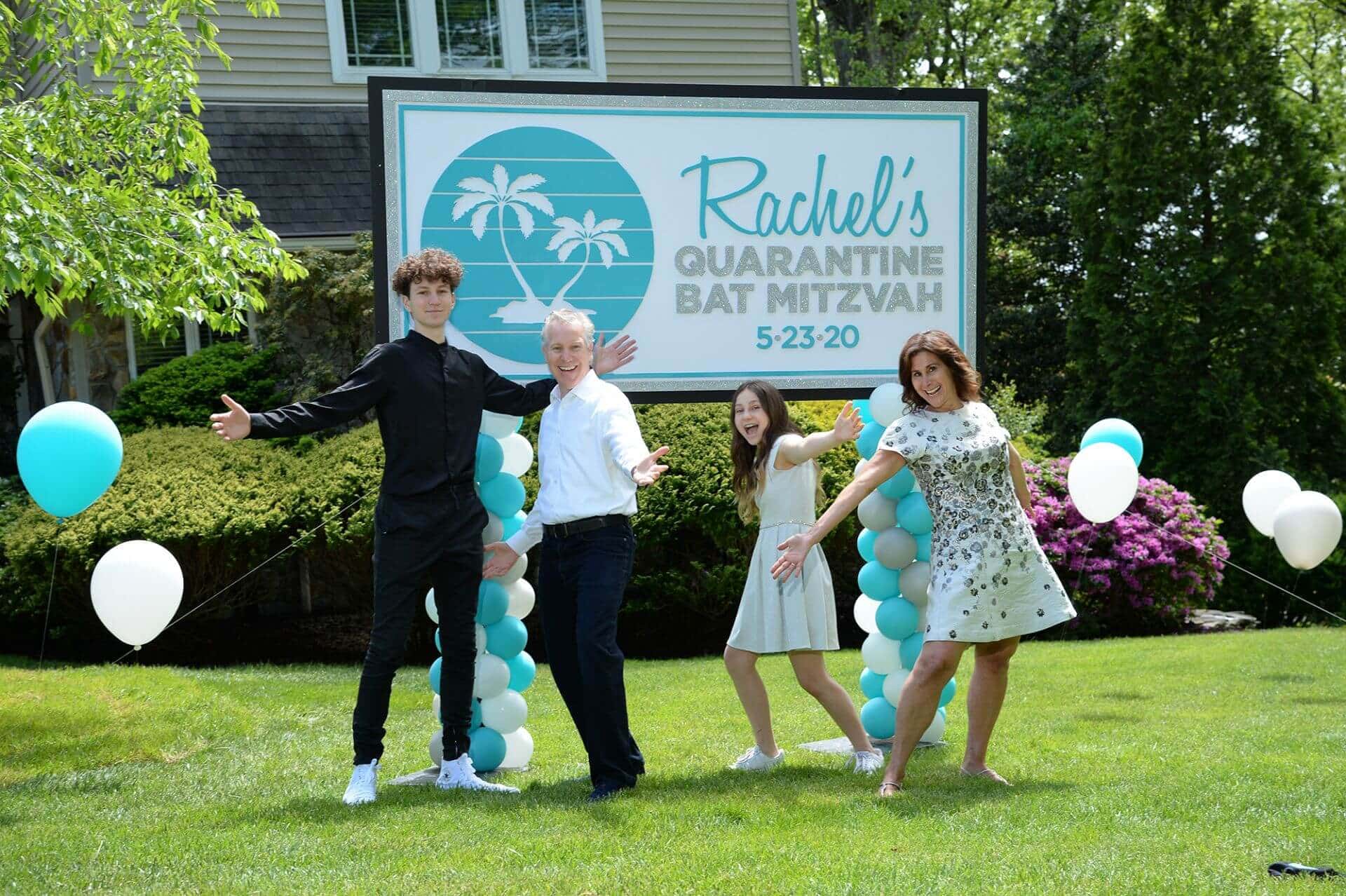 Outdoor Bat Mitzvah Backdrop with Custom Logo for Quarantine Bat Mitzvah