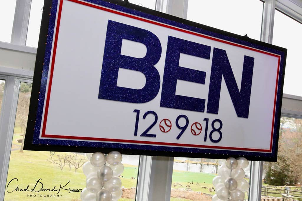 Custom Backdrop for Baseball Themed Bar Mitzvah