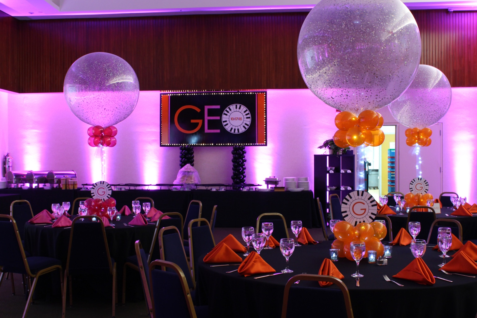 Music Themed Bat Mitzvah Backdrop with Custom Logo and Lights