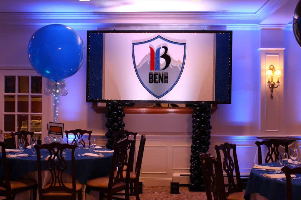 Ski Themed Bar Mitzvah with Custom Logo Backdrop