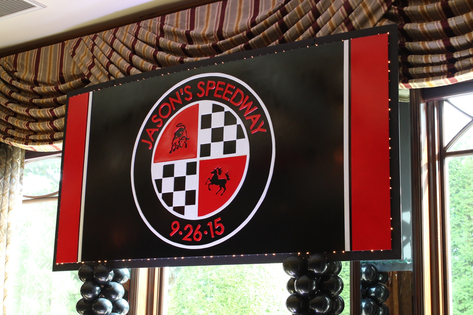 Custom Logo Backdrop for Car Themed Bar Mitzvah