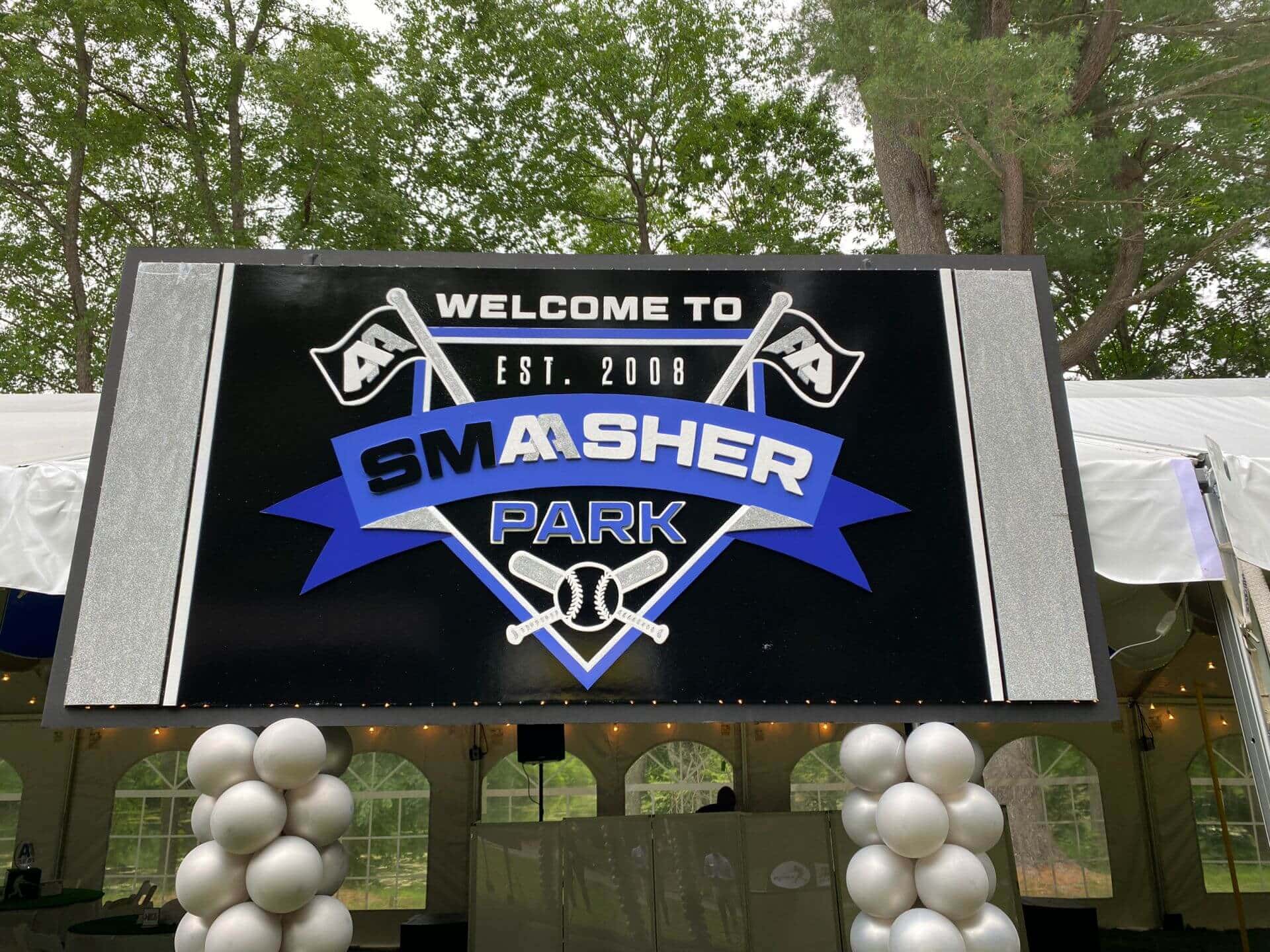 Custom Logo Backdrop for Outdoor Bar Mitzvah