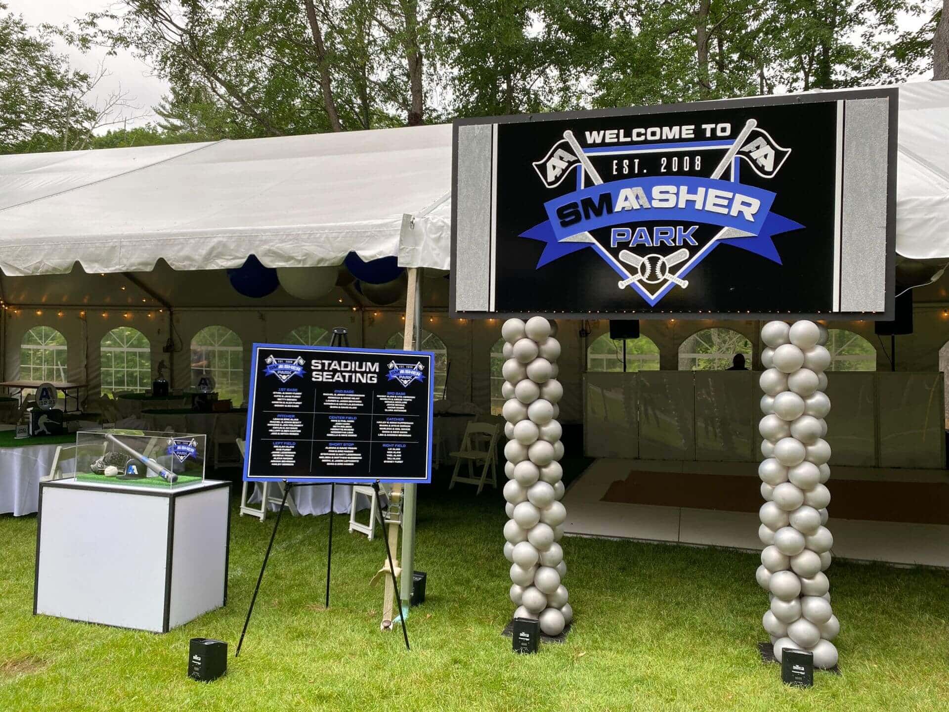 Custom Logo Backdrop for Outdoor Bar Mitzvah