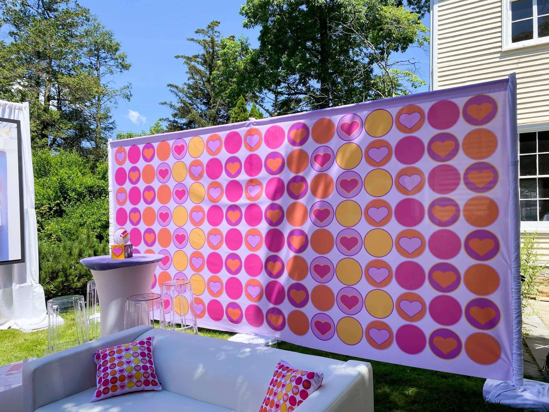 Backdrop Mural for Outdoor Bat Mitzvah Lounge