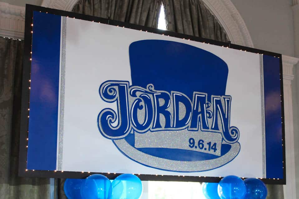 Custom Bar Mitzvah Wonka Logo Sign with Lights