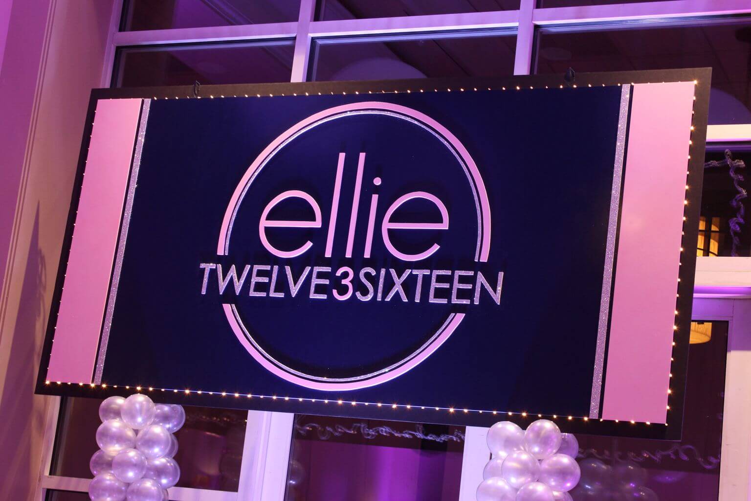 Custom Backdrop with Logo and Lights