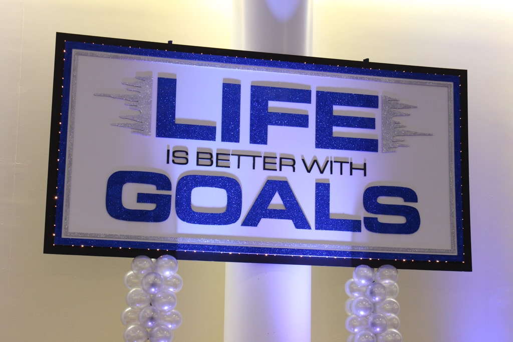 Hockey Themed Bar Mitzvah Backdrop with Custom Logo