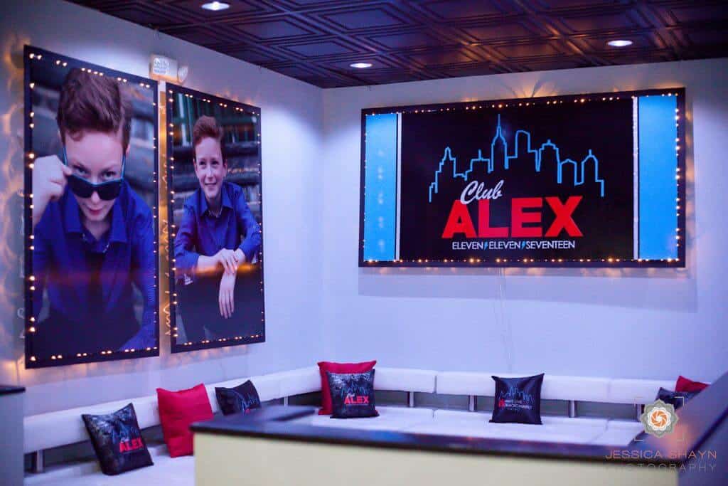 Club Themed Bar Mitzvah Backdrop with Custom Logo