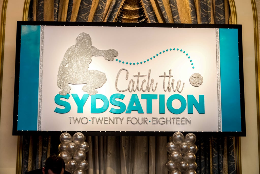 Softball Themed Backdrop with Custom Logo