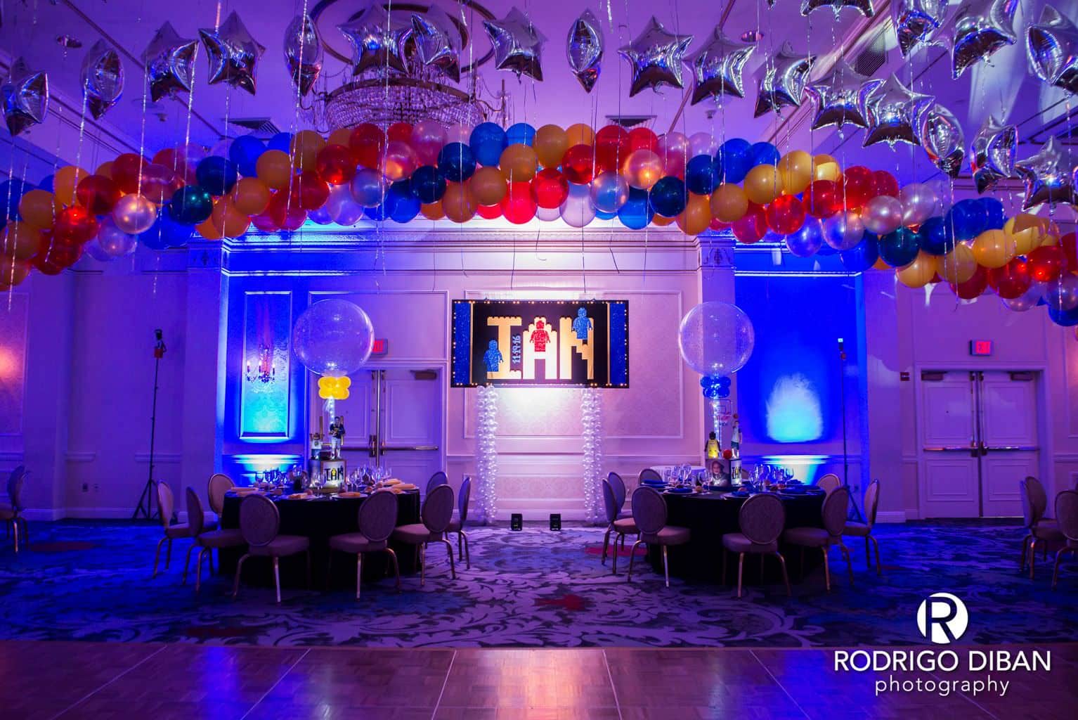 Lego Themed Backdrop with Custom Logo and LED Lighting