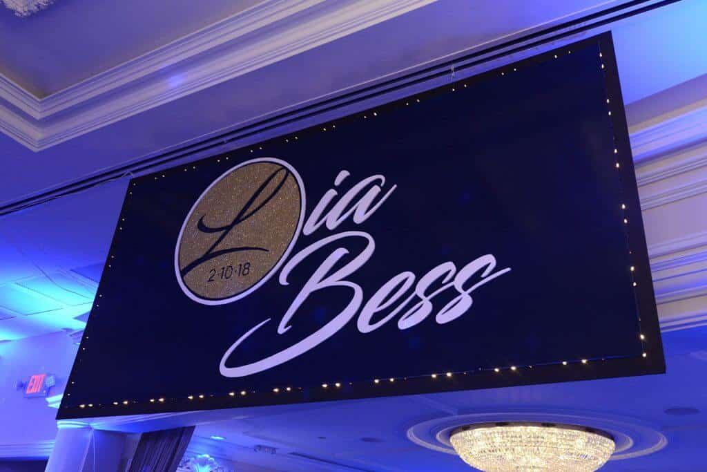 Club Themed Backdrop with Custom Logo and Lights