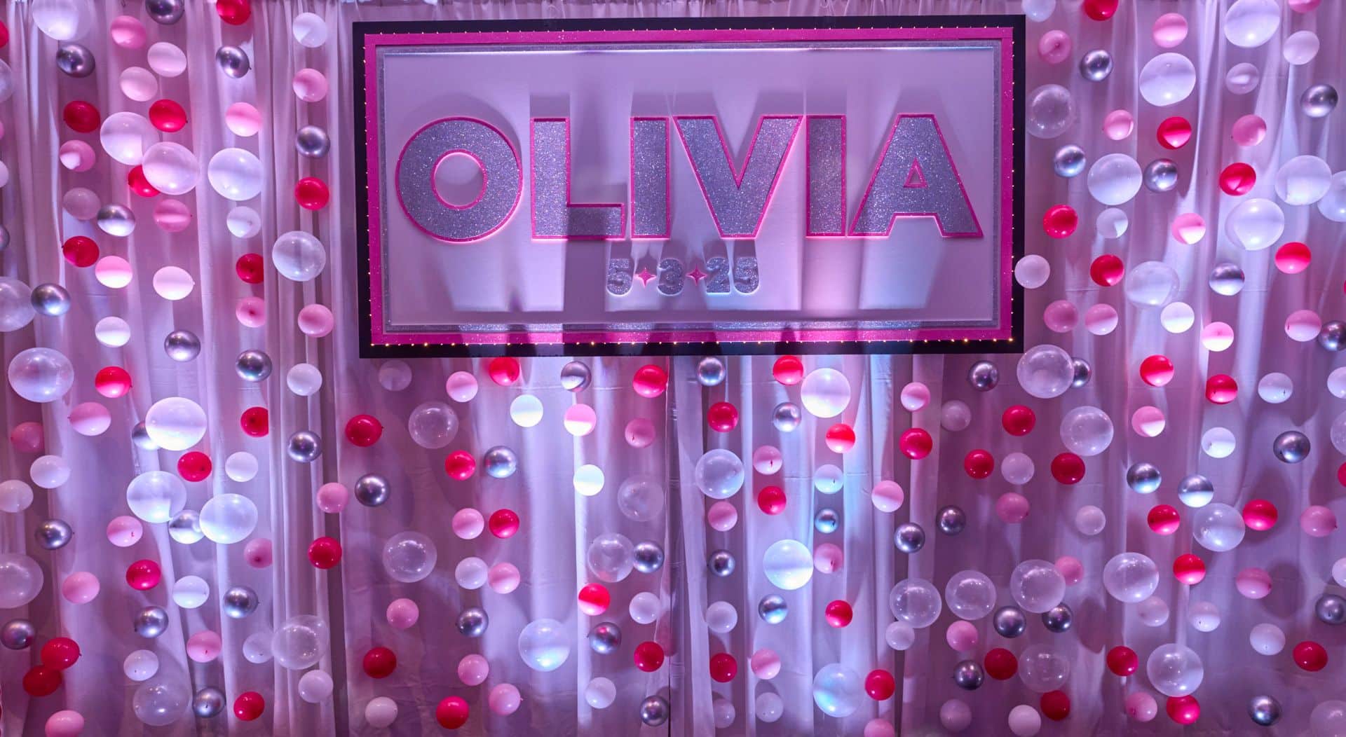 Bubble Wall Custom Name Bat Mitzvah Backdrop