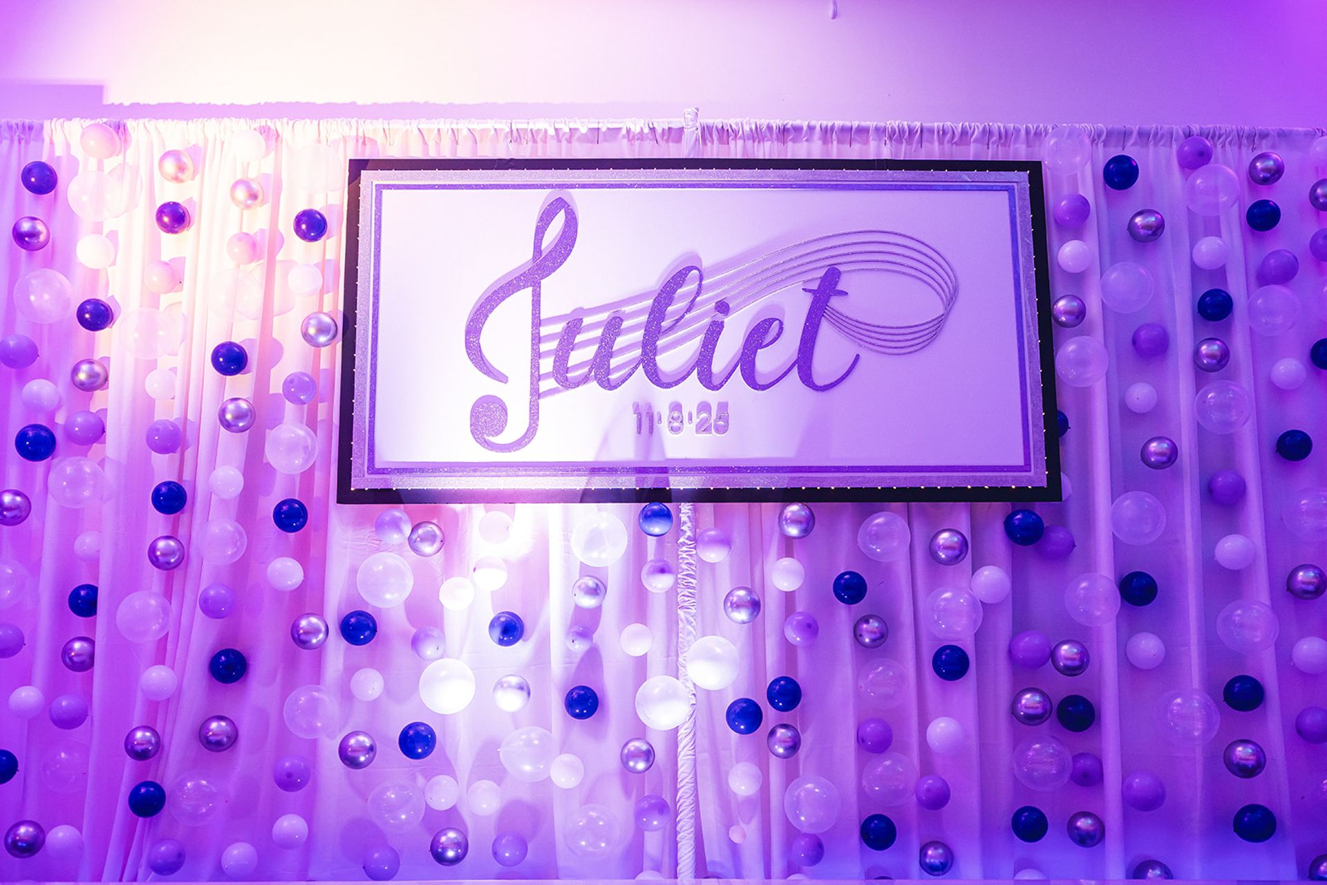 Custom LED Bubble Wall with Logo Backdrop for Bat Mitzvah at Covleigh Club