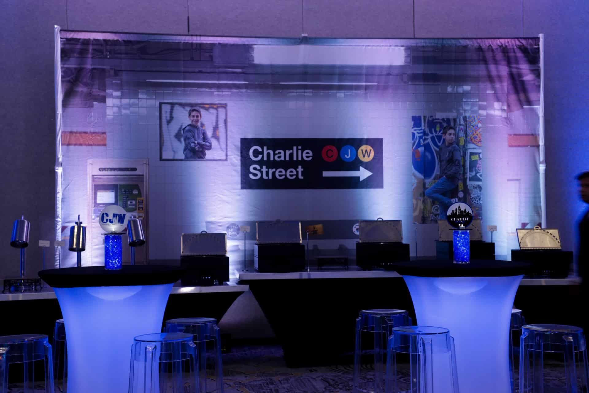 Custom NYC Mural for Subway Themed Bar Mitzvah Lounge