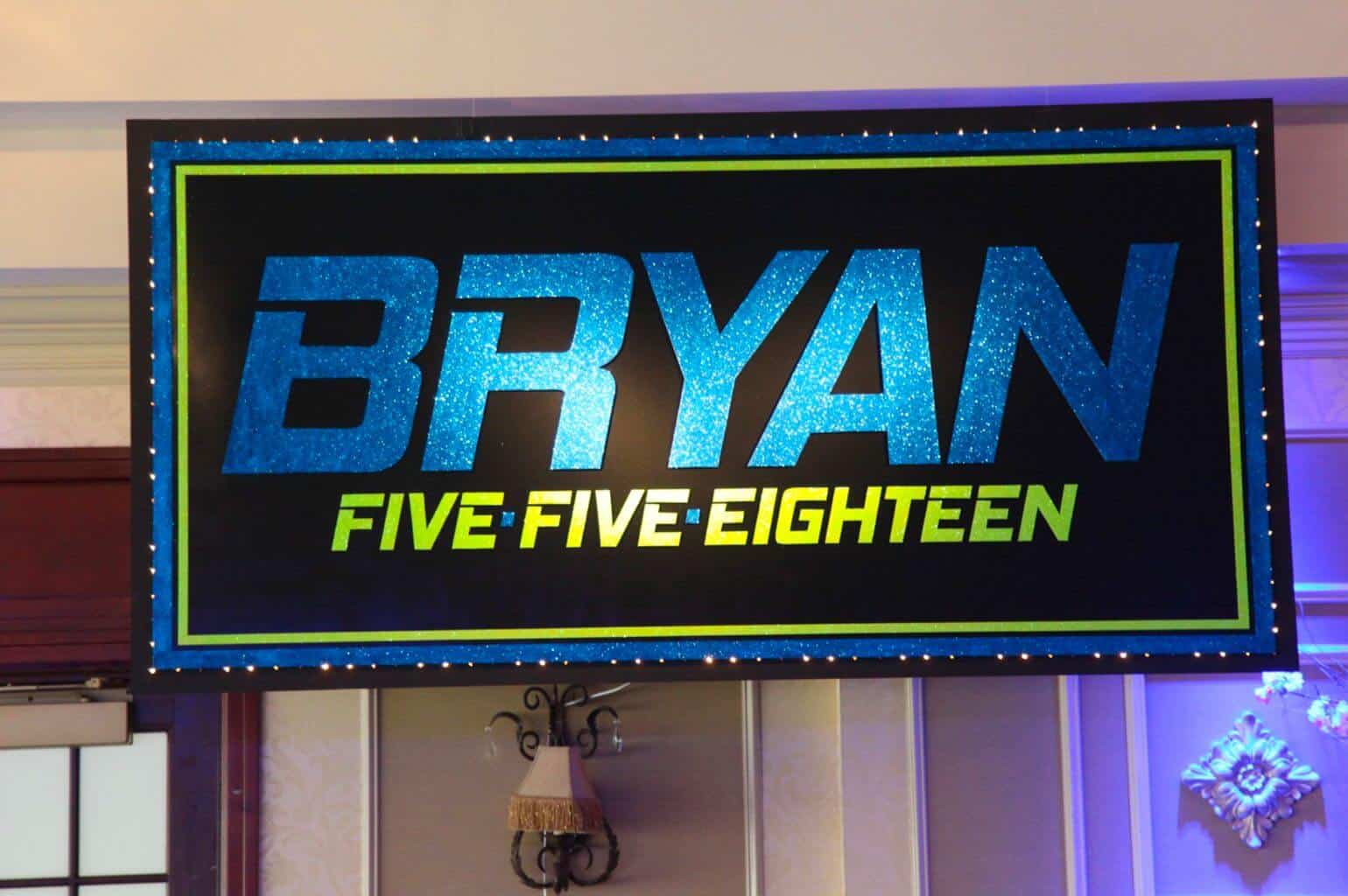 Bar Mitzvah Logo Backdrop with Lights