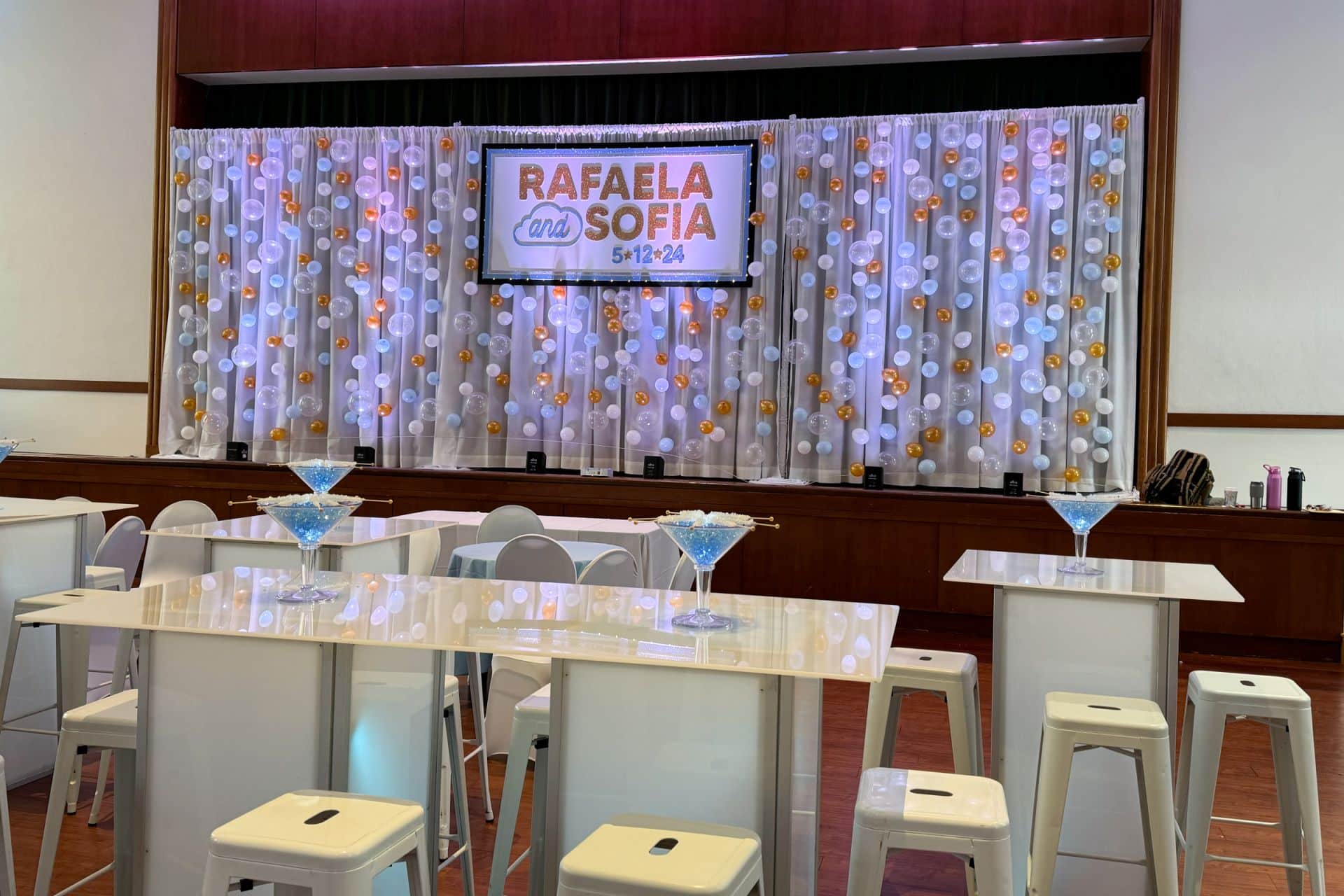 Custom Backdrop on LED Bubble Wall at Temple Israel Center