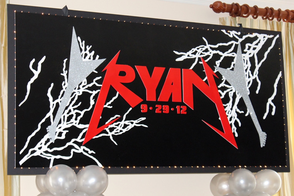 Heavy Metal Themed Bar Mitzvah Backdrop