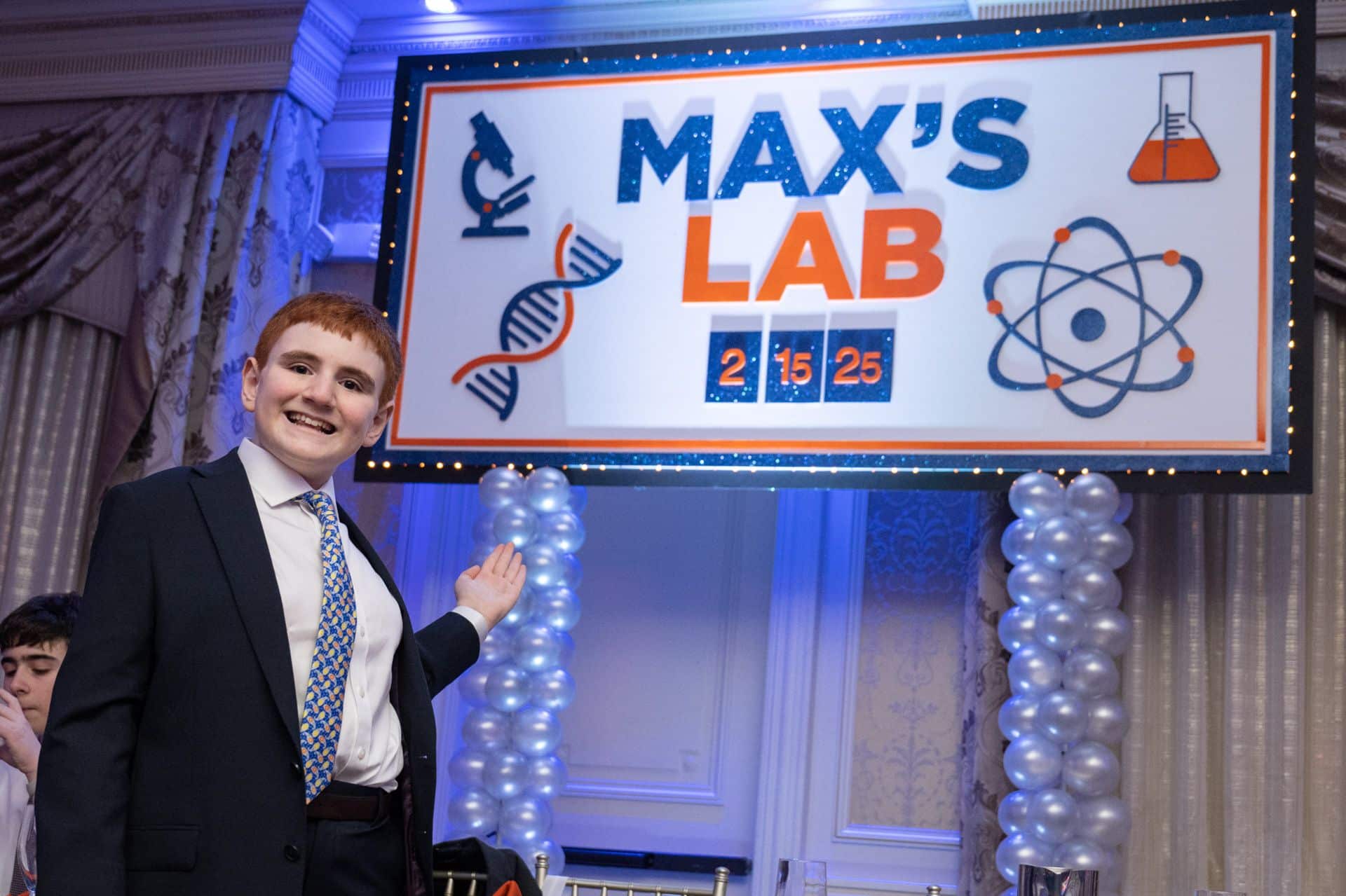 Custom Backdrop on a Balloon Stand for Bar Mitzvah