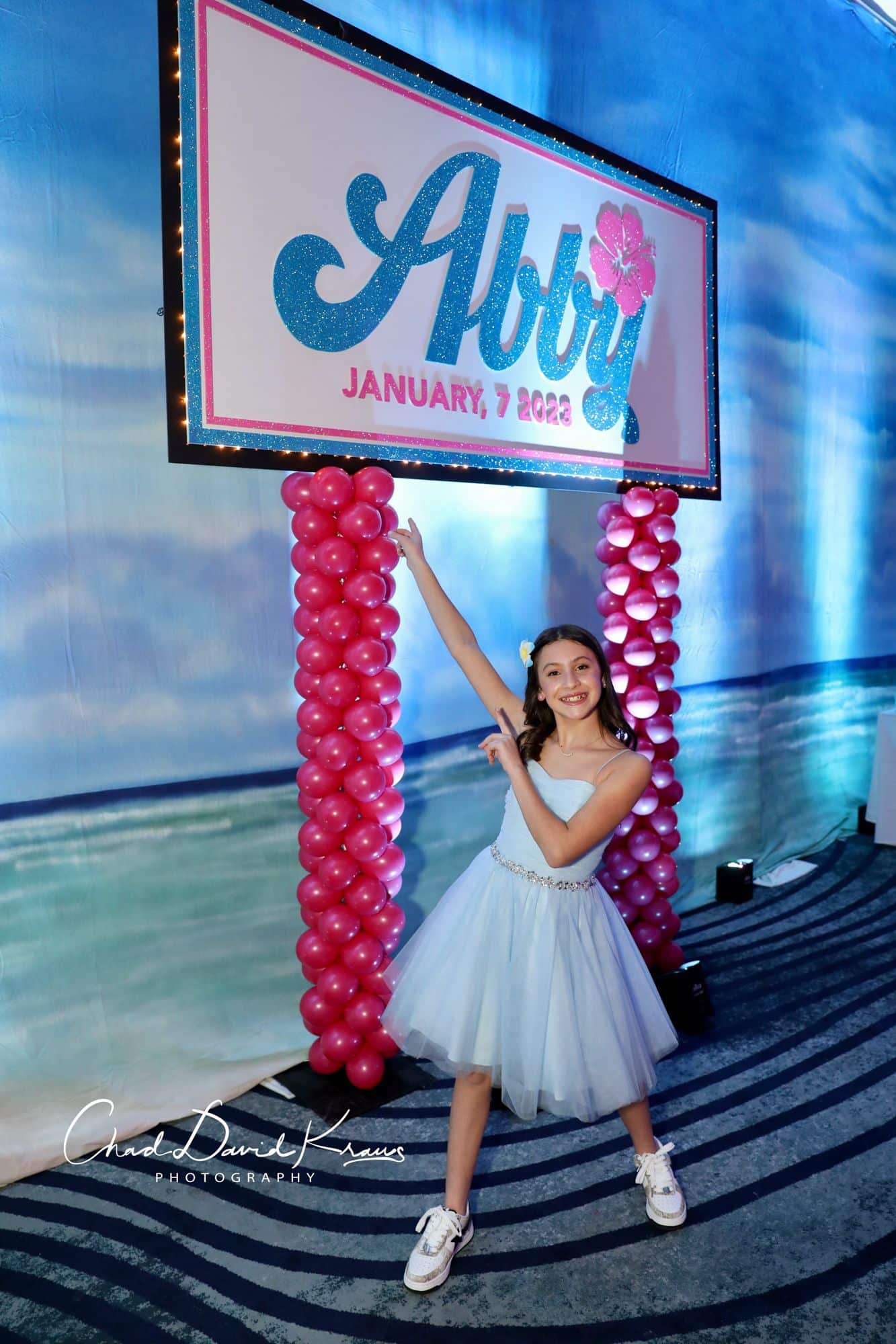 Custom Logo Backdrop for Beach Themed Bat Mitzvah