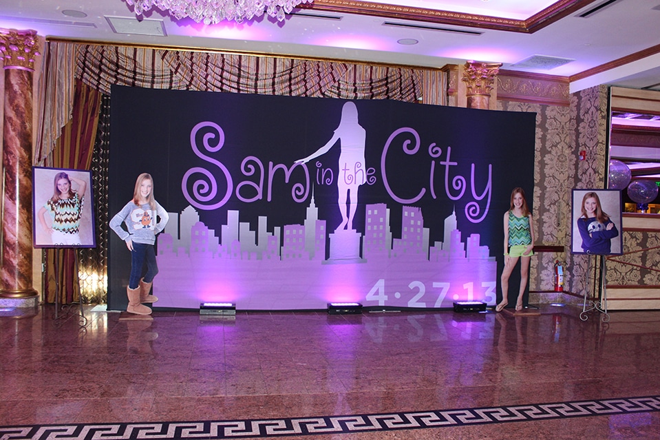 Custom NYC Themed Bat Mitzvah Wall Mural