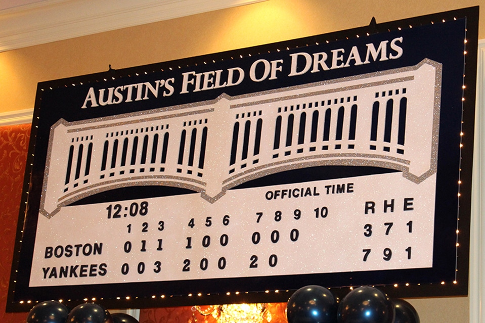 Yankees Baseball Themed Bar Mitzvah Backdrop