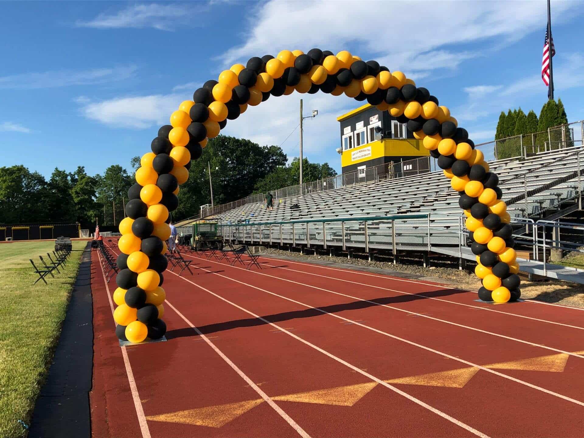 Black and Yellow Balloon Arch for School Graduation