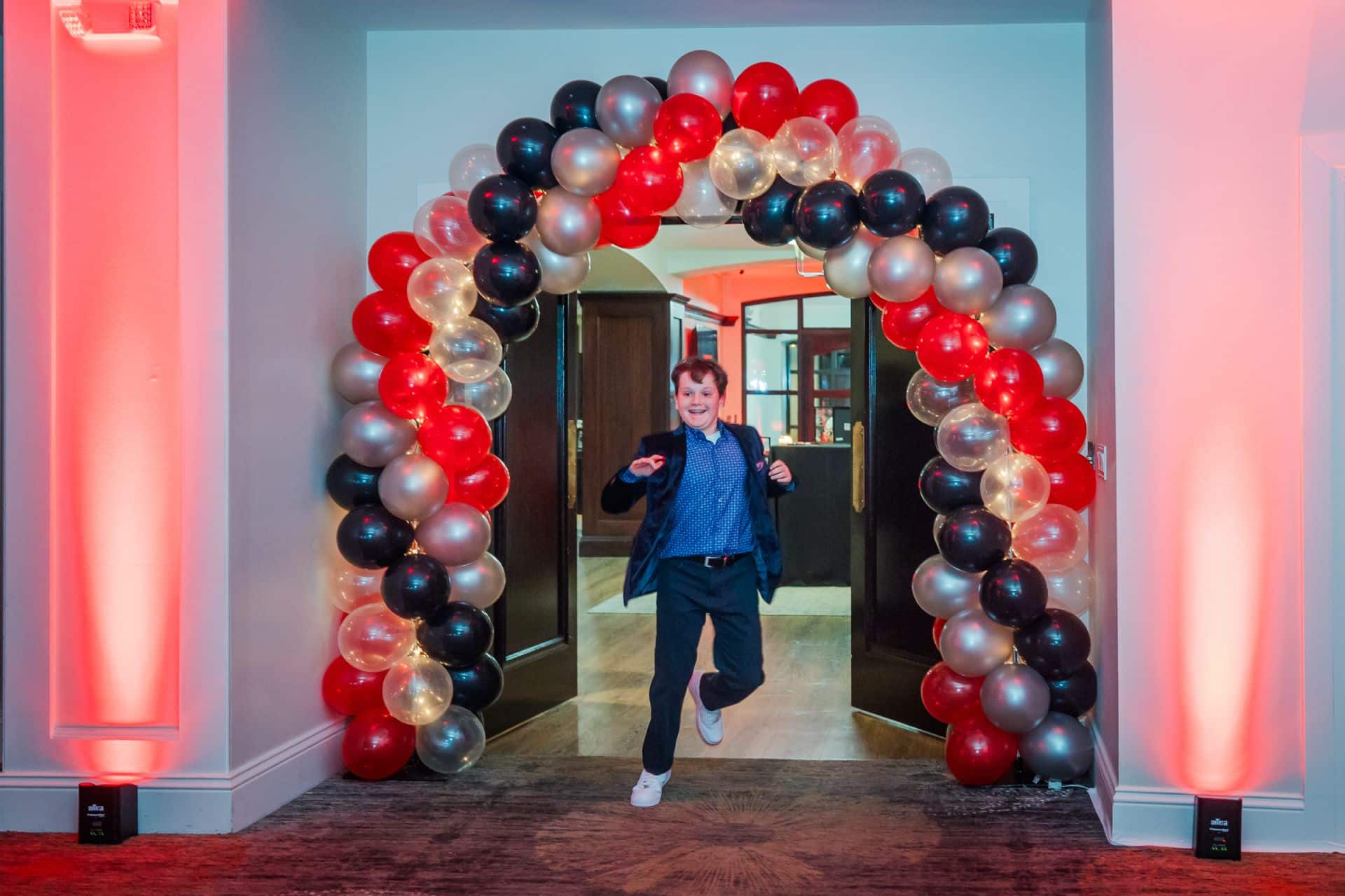 Balloon Arch Over Doorway Entrance
