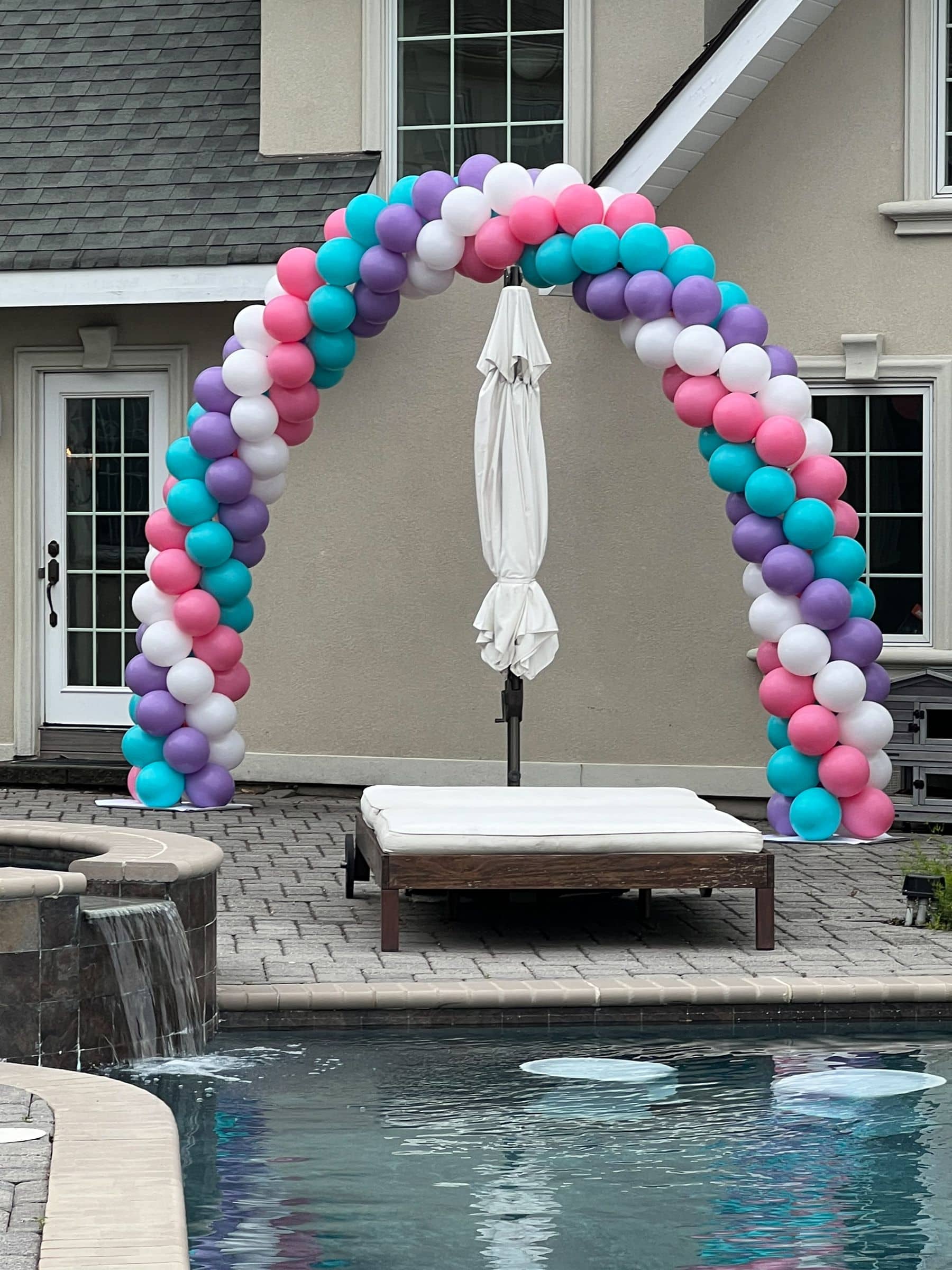 Pastel Colored Balloon Arch for Outdoor Party