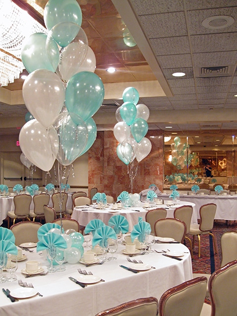 Tiffany Colored Balloon Centerpiece