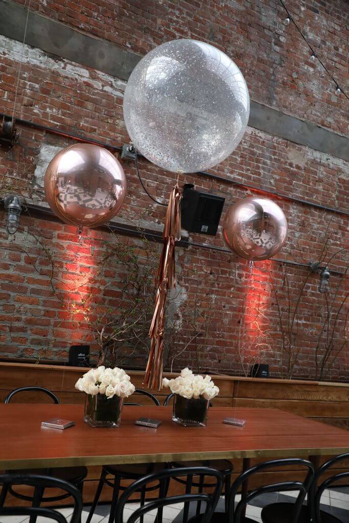 Sparkle Balloon with Tassels and Floating Orbz Centerpiece