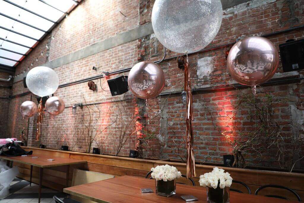 Sparkle Balloon with Tassels and Floating Orbz Centerpiece