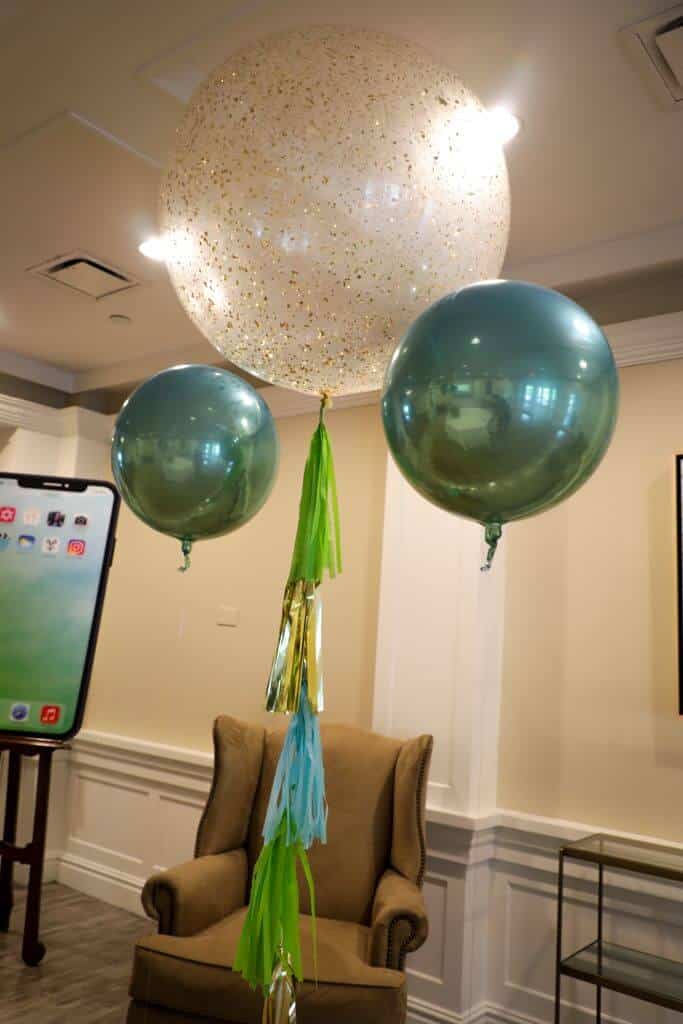 Sparkle Balloon with Tassels and Metallic Orbz