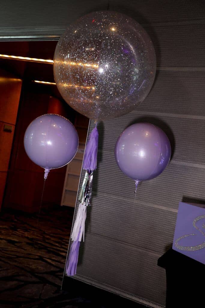 Sparkle Balloon with Tassels and Metallic Orbz