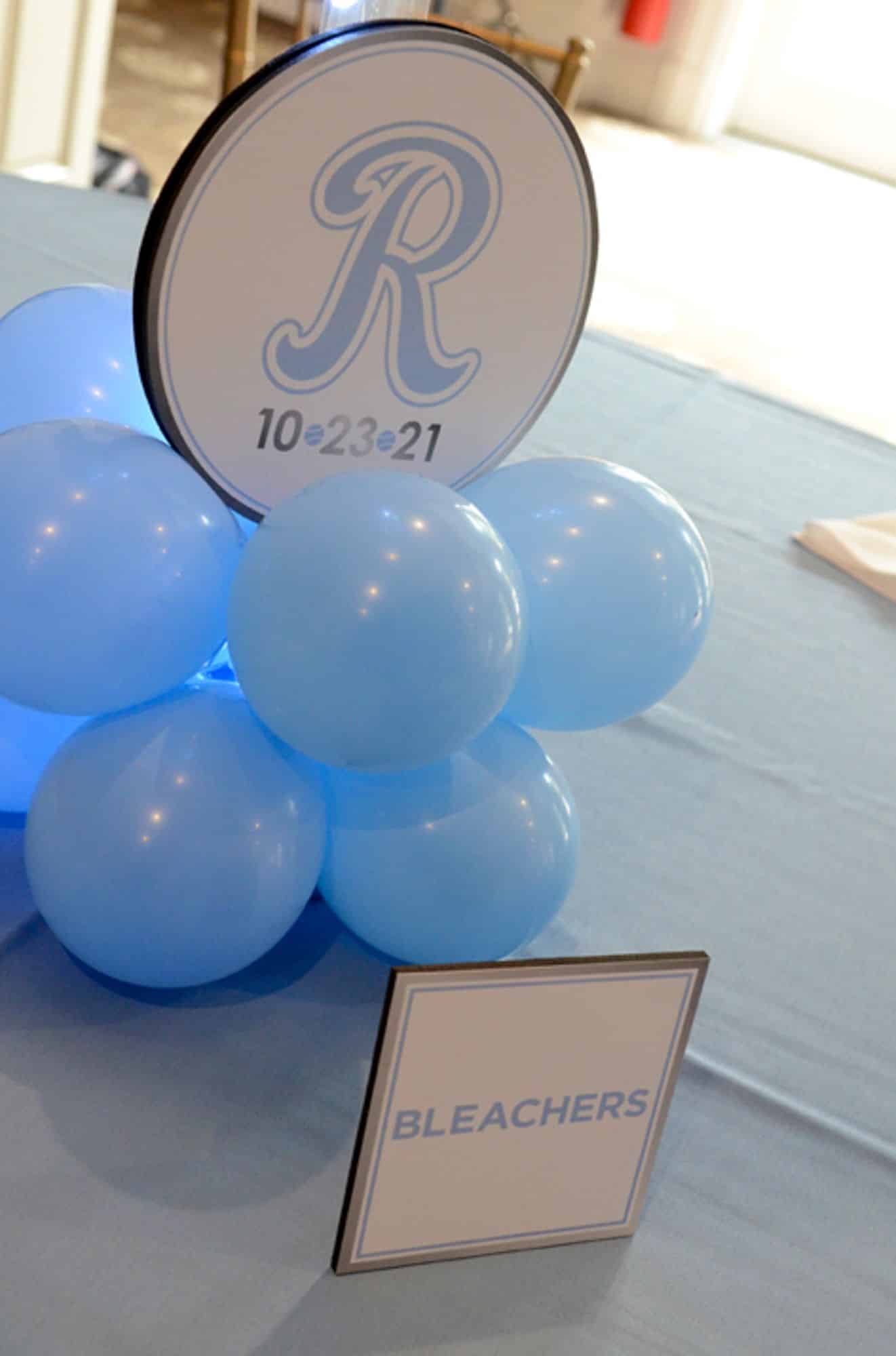 Custom Logo Base Centerpiece and Table Sign for Softball Theme Bat Mitzvah Decor