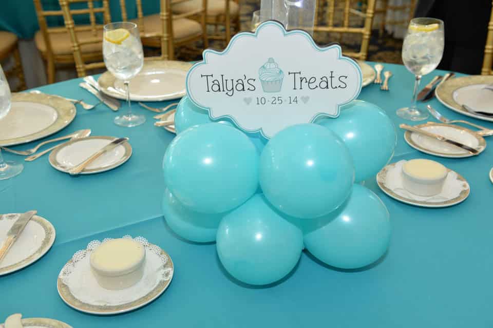 Tiffany Balloon Centerpiece Base with Custom Logo Cutout