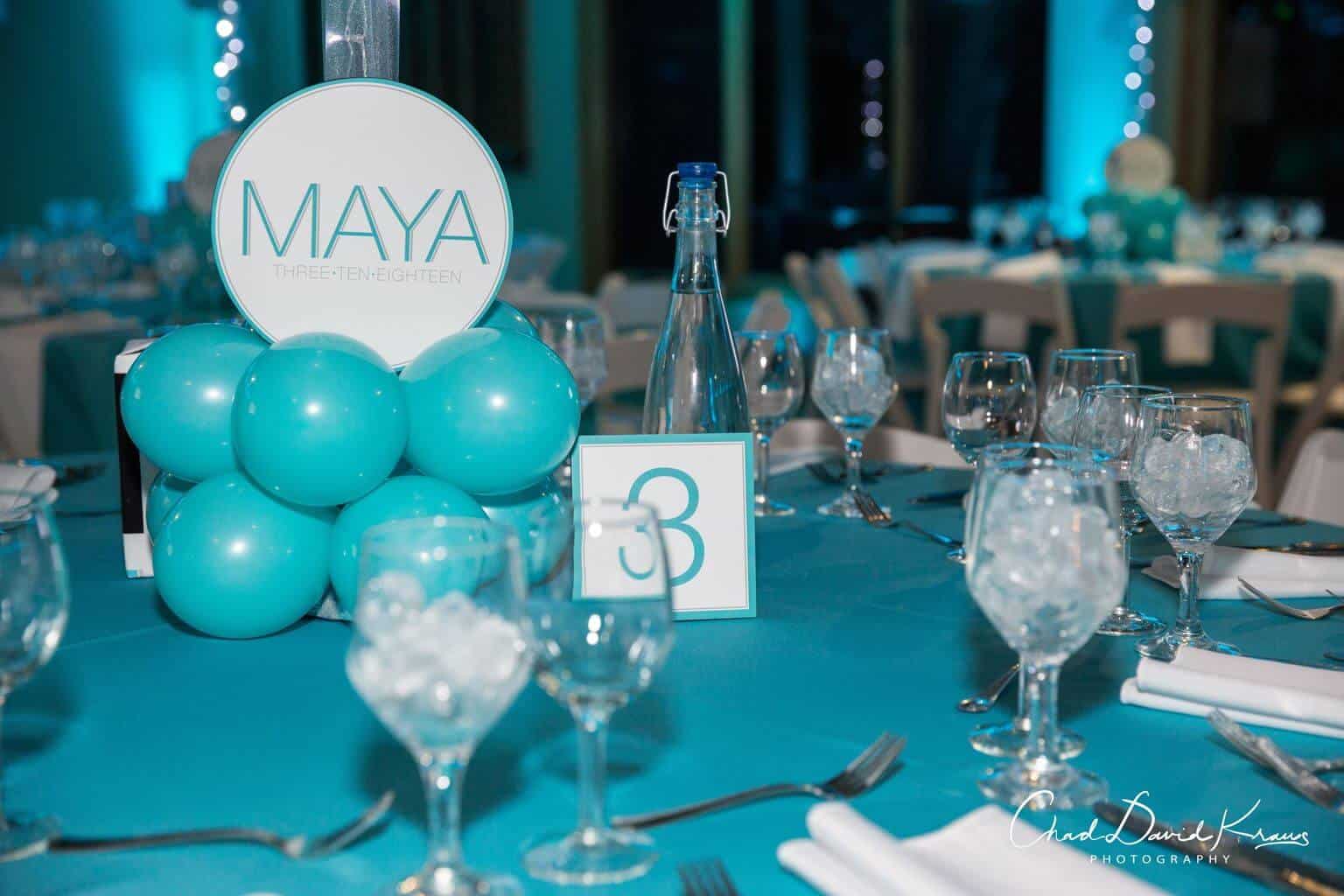 Bat Mitzvah Balloon Centerpiece Base with Custom Logo Cutout