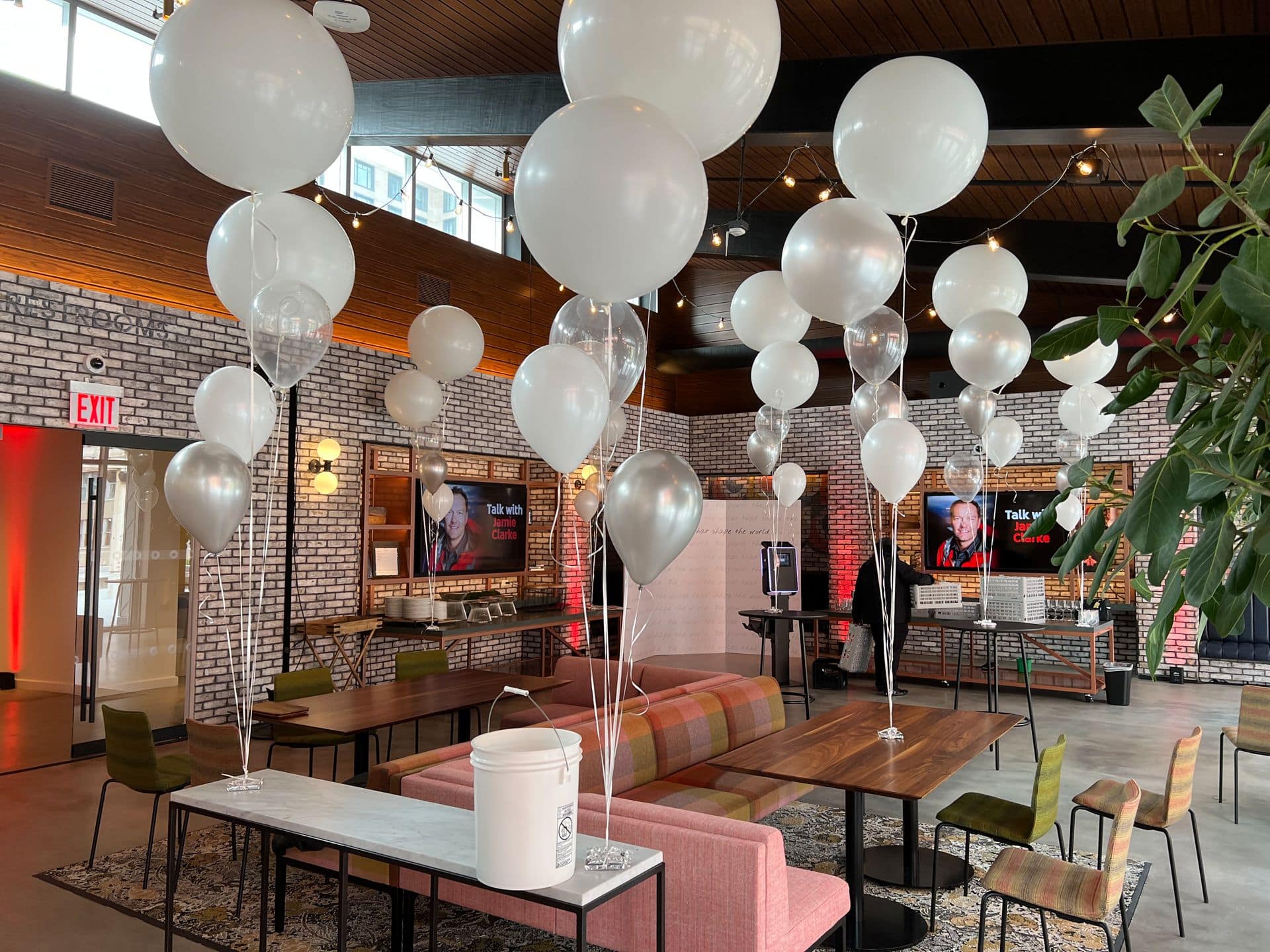 White and Silver Balloon BubbleCenterpieces