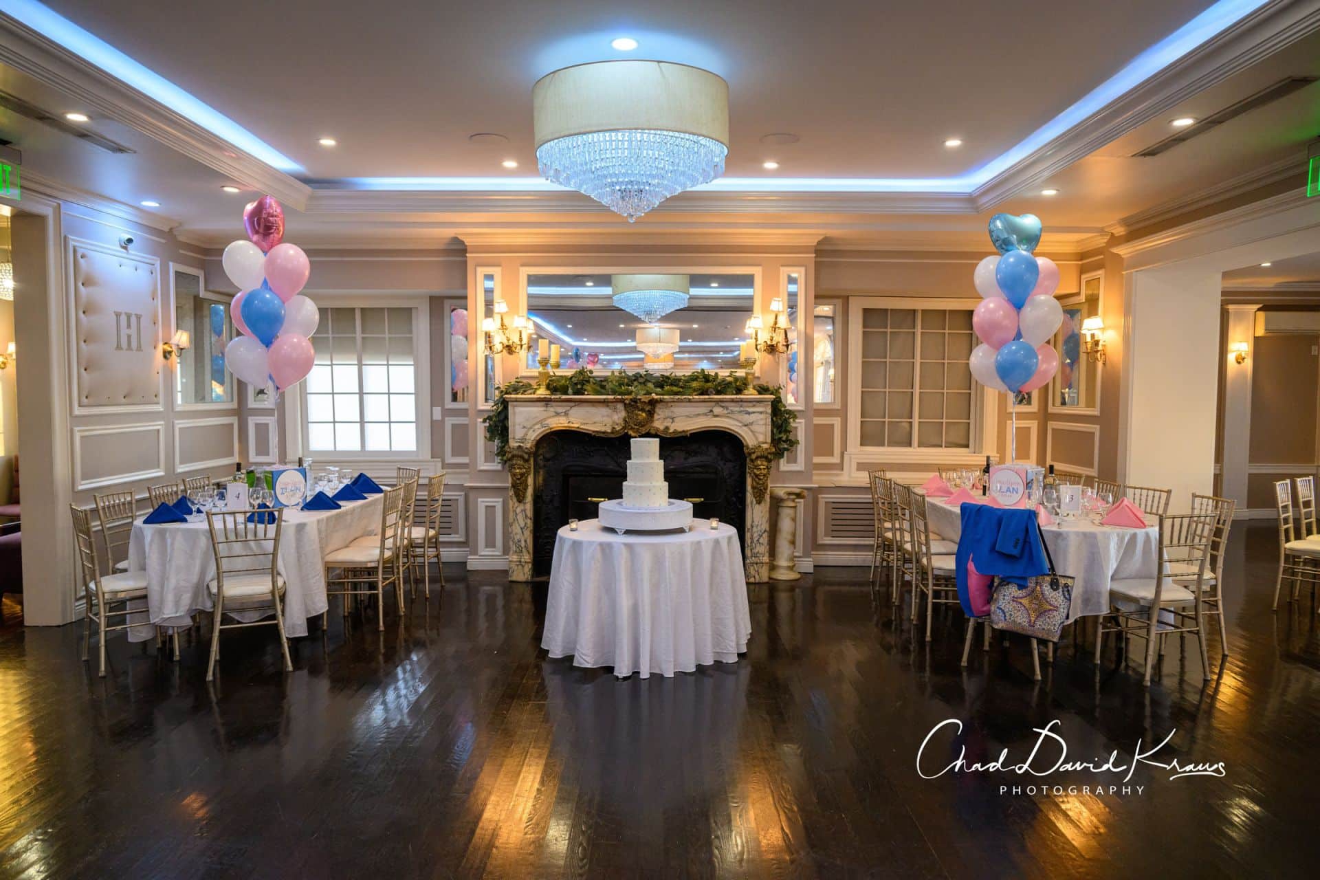 Heart Balloon Centerpiece on Custom Photo Cube