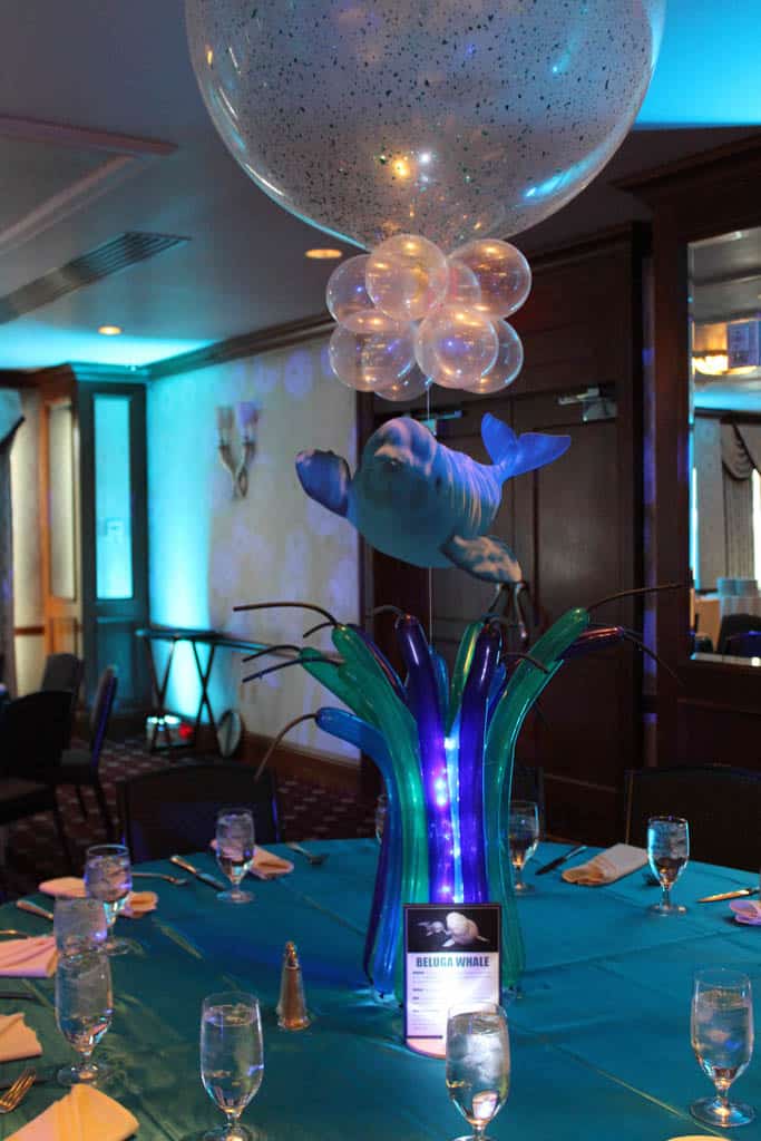 Underwater Balloon Centerpiece with Floating Fish and Balloon Grass